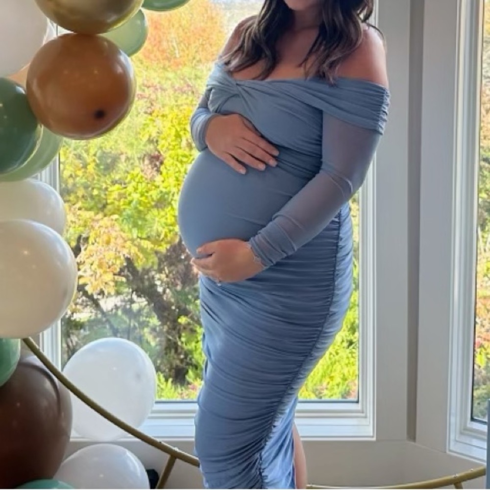 CLUB L LONDON Powder Blue Maternity Dress